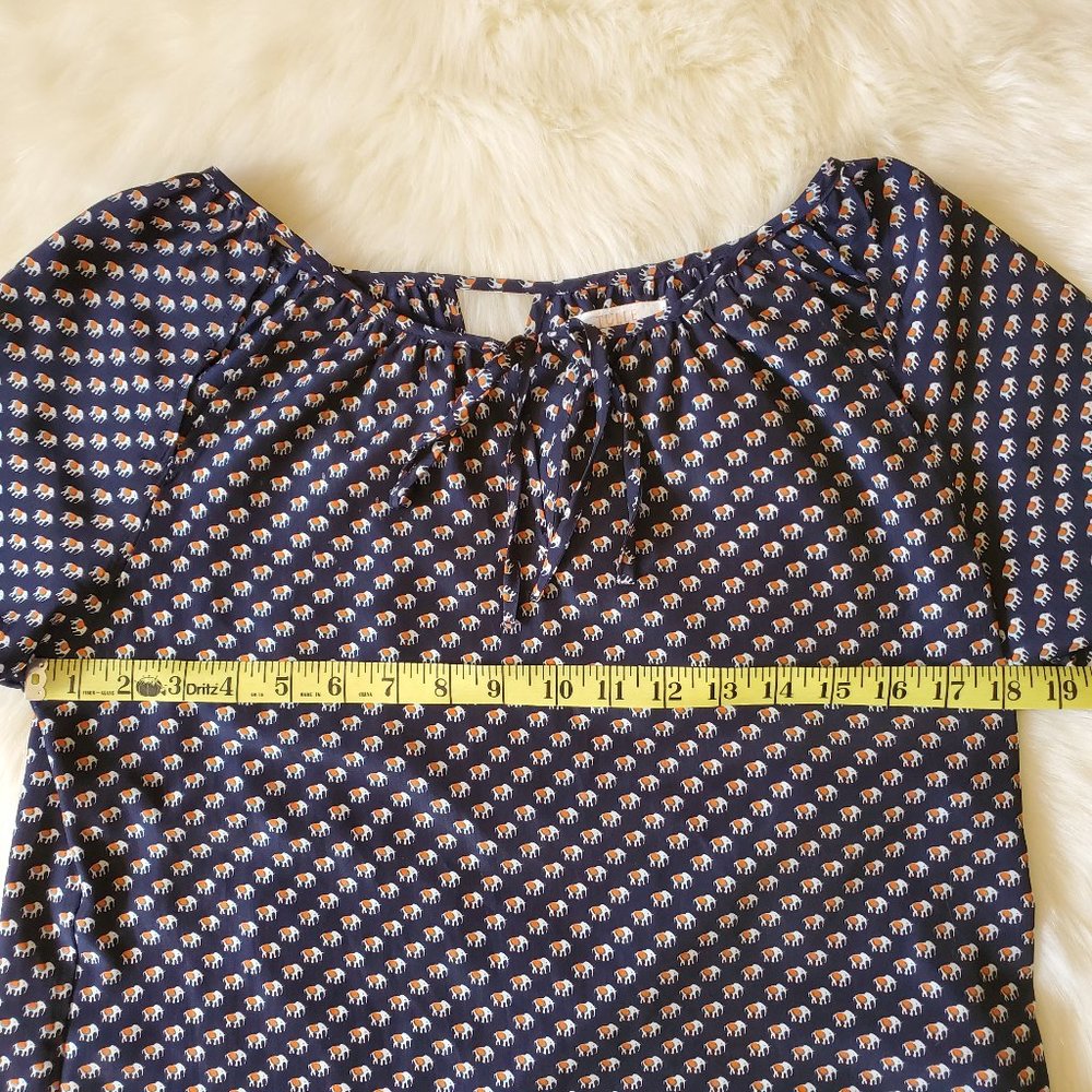 Anthropologie Tulle Elephant Print Tie Front Top - Picture 13 of 14